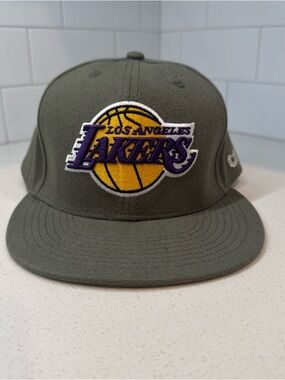 Ultra Game Olive Green Los Angeles Lakers Snapback Hat